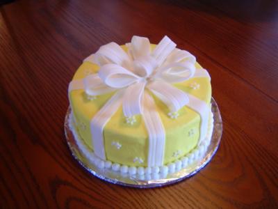 Yellow with White Bow